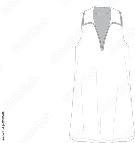 sleeveless shirt collar short dress