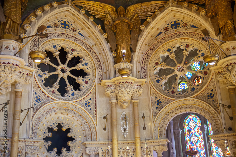 Interior decor of Chapel of the Cambril, Montserrat monastery, Barcelona.