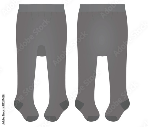 Grey baby pantyhose. vector illustration