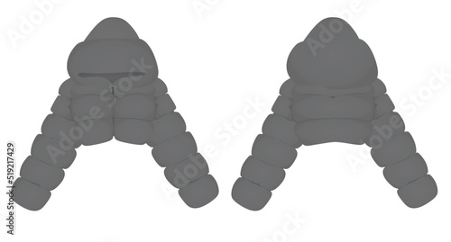 Puff crop jacket. vector illustration
