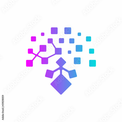 Digital Connection Tree Creative Technology Concept Logo Design Template