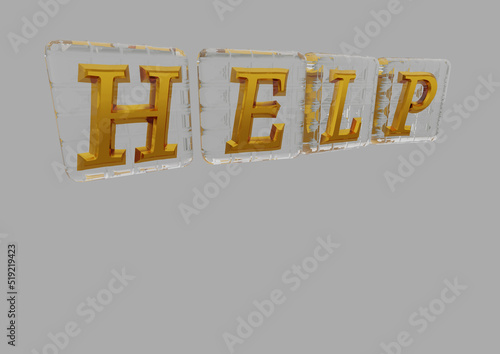 The HELP word made of blocks