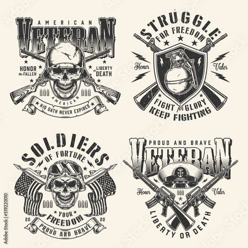 Military USA set poster monochrome