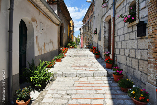A narrow street in Trivento  a mountain village in the Molise region of Italy.