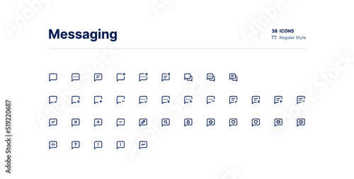 Messaging UI Icons Pack Line Style