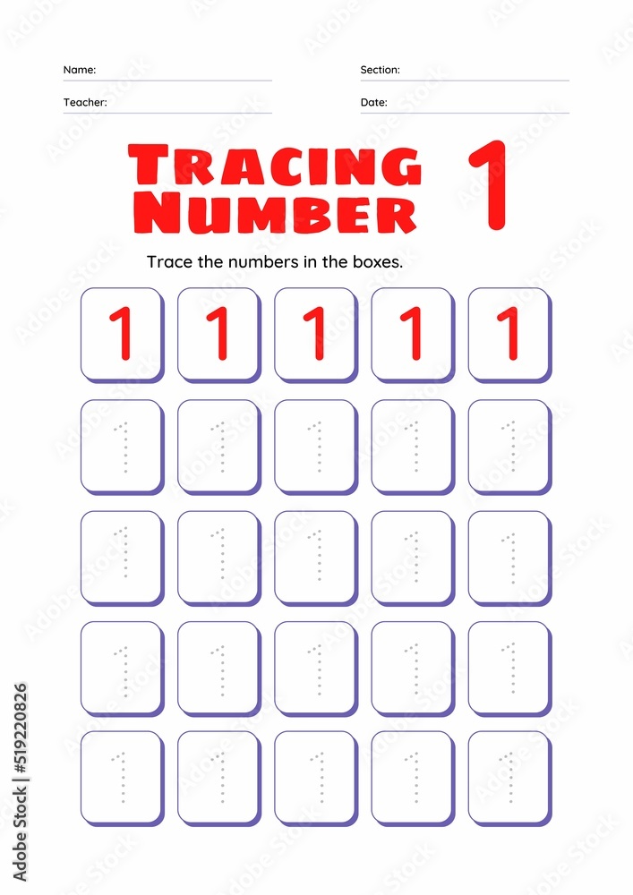 High Resolution full page Kids Counting Practise Study Material, Number Tracing Homework Set for Kindergarten High Resolution full page Kids Counting Practise Study Material, Number Tracing Homework Set for Kindergarten
