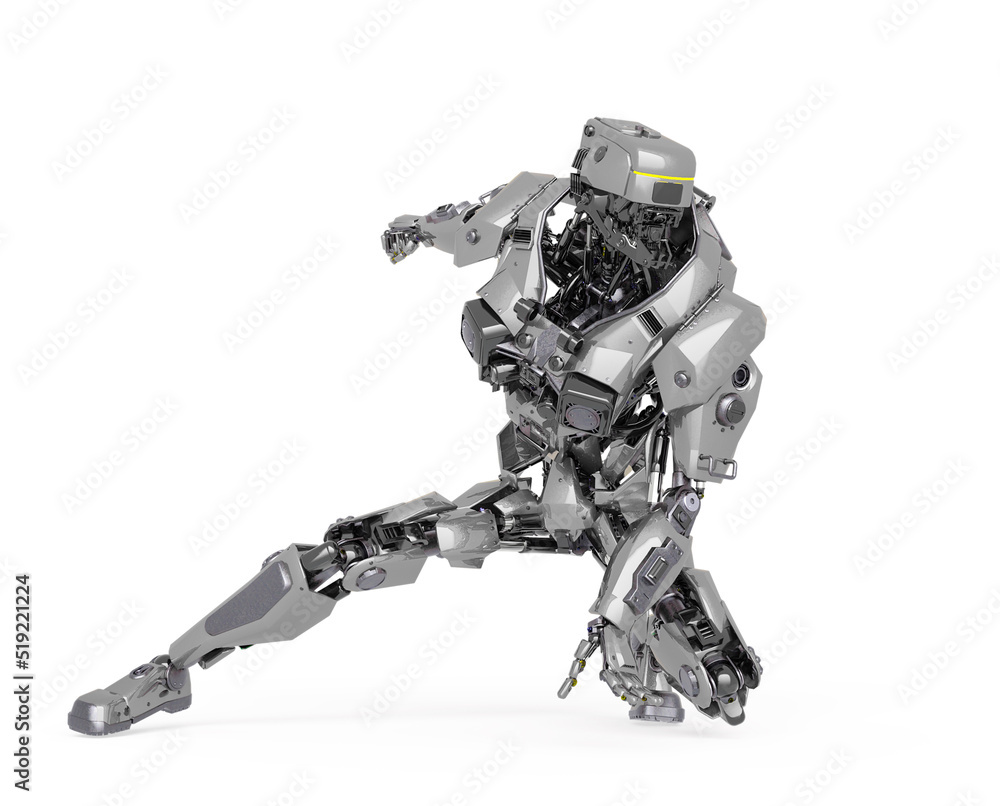 master robot you are crouched in white background master robot you are crouched in white background