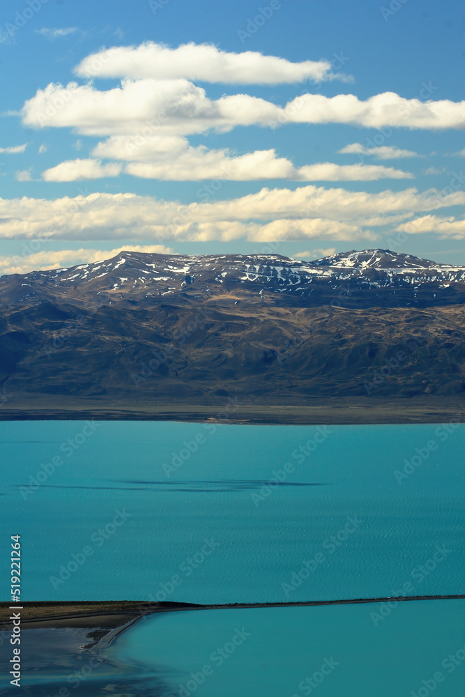 Landscape showing the Lago Argentino, at El Calafate, Patagonia, Argentina Landscape showing the Lago Argentino, at El Calafate, Patagonia, Argentina