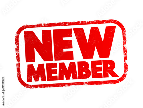 New Member text stamp, concept background