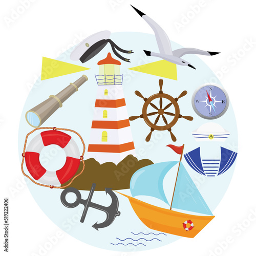 sea icons flat
