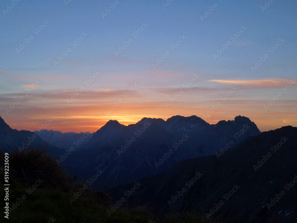 Hiking tour to Pleisspitze mountain, Tyrol, Austria