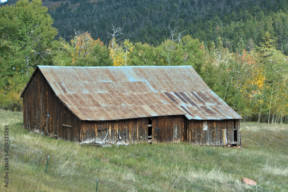 Old Barn in a mountain meadow Old Barn in a mountain meadow