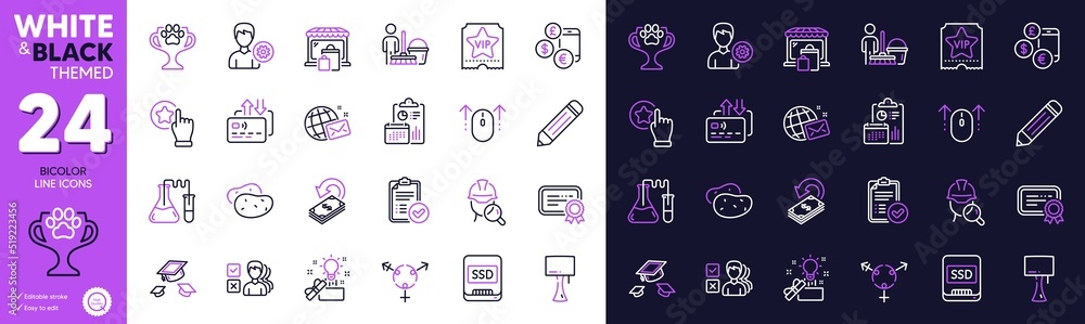 World mail, Report and Creative idea line icons for website, printing. Collection of Support, Opinion, Card icons. Genders, Throw hats, Pencil web elements. Vip ticket, Certificate. Vector World mail, Report and Creative idea line icons for website, printing. Collection of Support, Opinion, Card icons. Genders, Throw hats, Pencil web elements. Vip ticket, Certificate. Vector