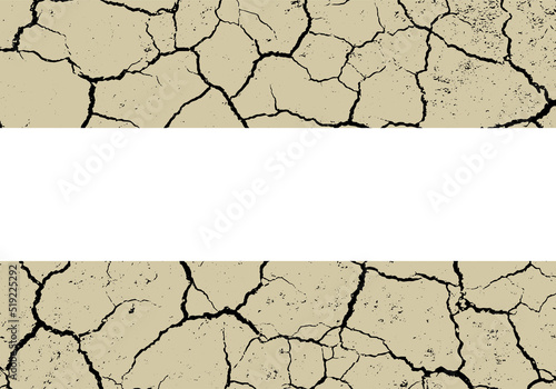 Plantilla para sequía. Fondo de terreno que sufre la sequía con espacio  en blanco para un título. Terreno seco. Calentamiento global. Ola de calor