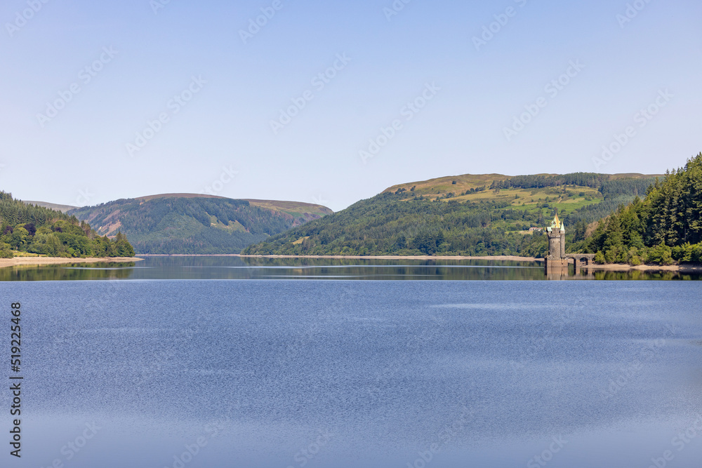 Fototapeta premium Straining tower on lake Vyrnwy, Wales