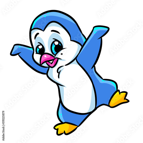 Animal penguin little surprise scarf character cartoon illustration