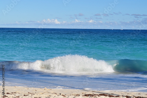 waves on the beach in the Caribbean