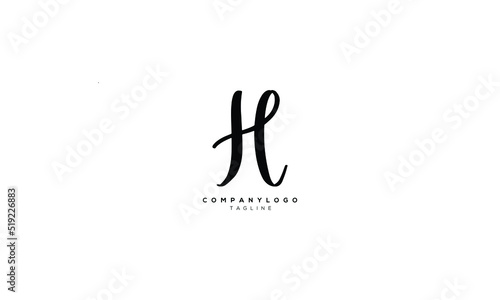 HE EH Abstract initial monogram letter alphabet logo design