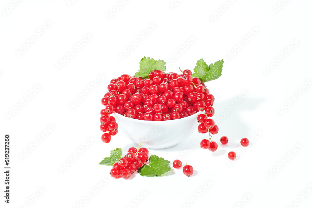 Red currant berry isolated on white background Red currant berry isolated on white background