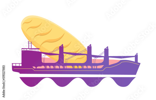a ship with grain, a ship with bread. Grain blockade of Ukraine. Ship with bread. Export of grain. Bulk carrier.