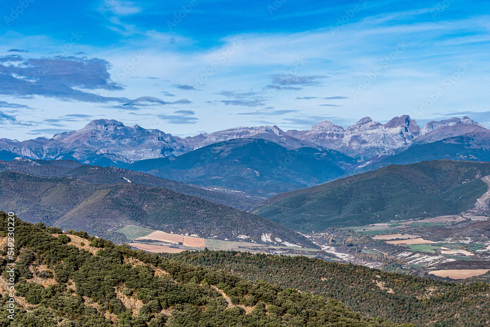 View from viewpoint Santa Cruz de la Seros, Huesca, Spain.
