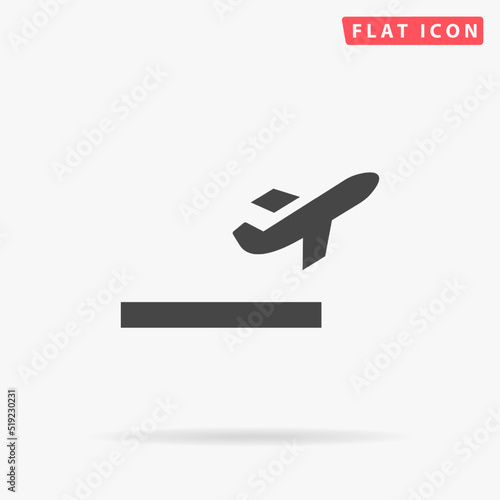 Plane takeoff flat vector icon