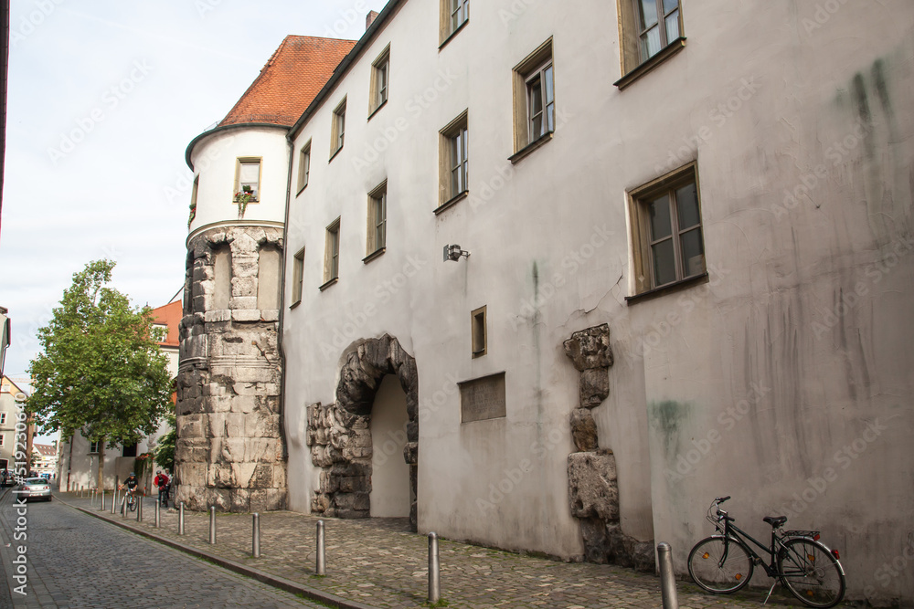 Porta Praetoria in old town of Regensburg, Germany