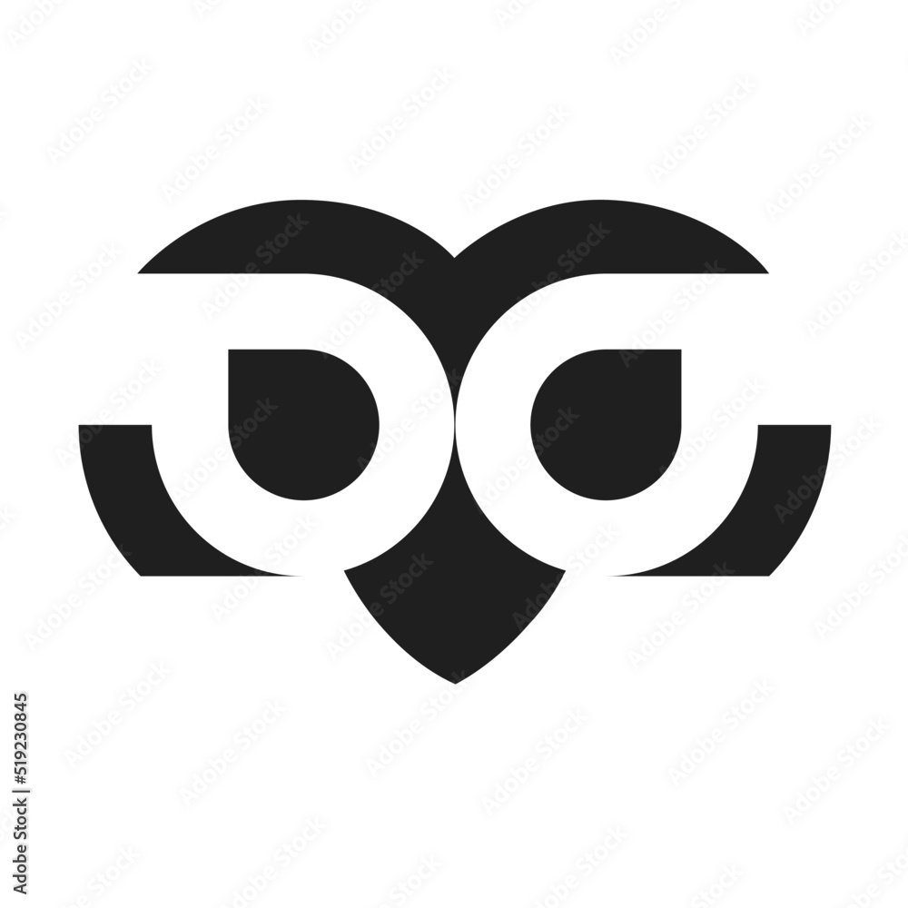 Owl black icon, logo design Owl black icon, logo design