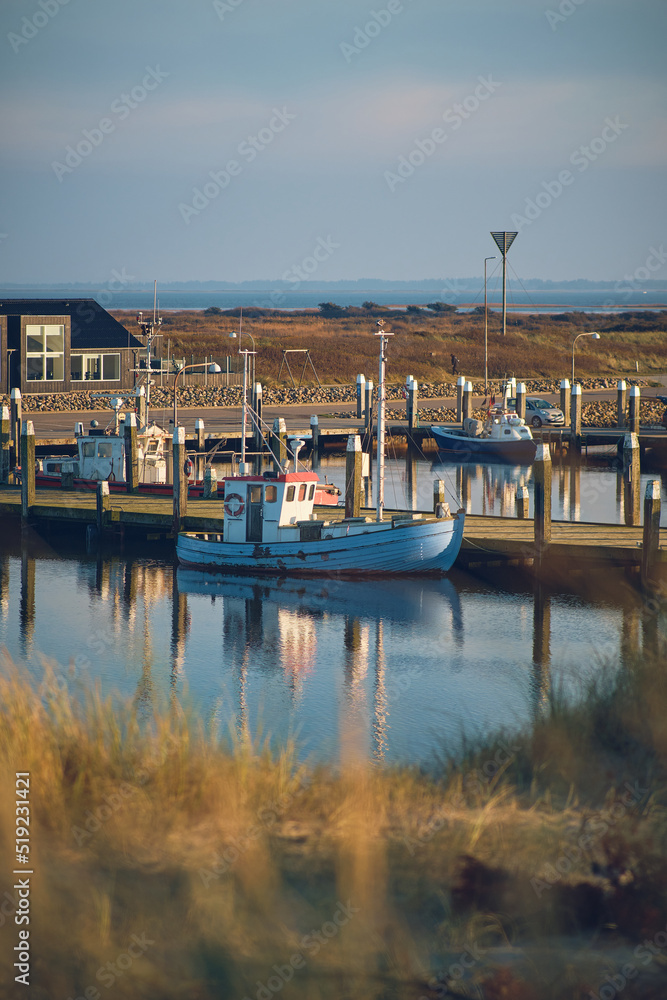 Fototapeta premium Small Harbor of Thorsminde in Denmark. High quality photo