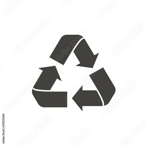 Recycle symbol isolated on white background. Recycled eco icon. Vector illustration 10 eps