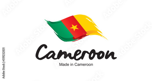 Free Download Made in Cameroon new handwritten flag ribbon typography lettering logo label banner - GFXLoad