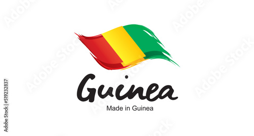 Made in Guinea new handwritten flag ribbon typography lettering logo label banner