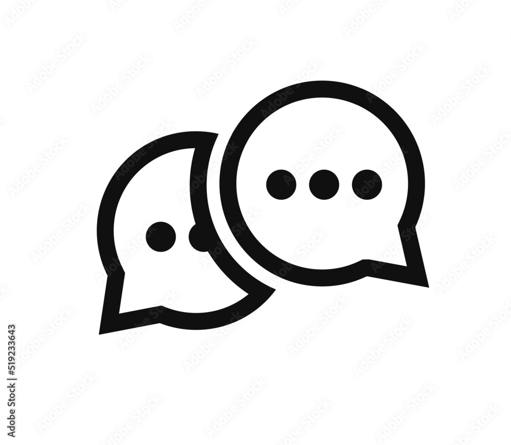 Chat speech bubble icon isolated on background for support, social media, communication, chat bot, chatting technology, connection, consulting agency, business, teamwork, forum, app. Vector 10 eps Chat speech bubble icon isolated on background for support, social media, communication, chat bot, chatting technology, connection, consulting agency, business, teamwork, forum, app. Vector 10 eps