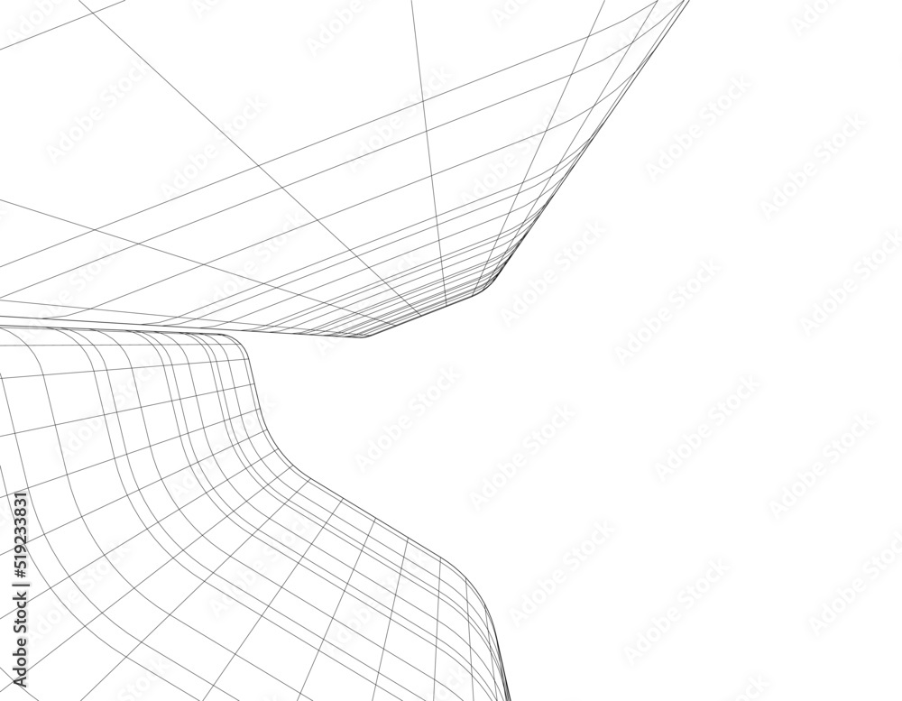 Architectural drawing vector illustration on white background Architectural drawing vector illustration on white background