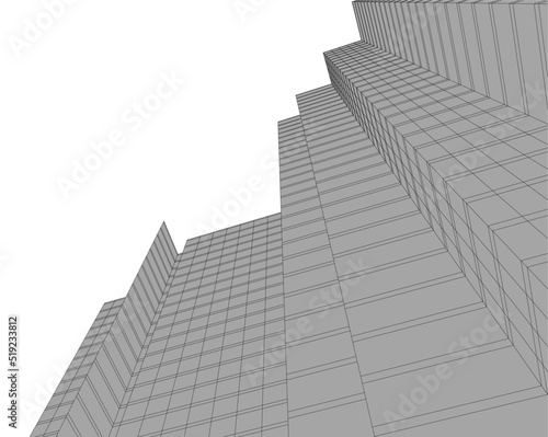 Architectural drawing vector illustration on white background