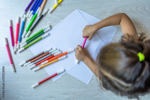 girl making a drawing