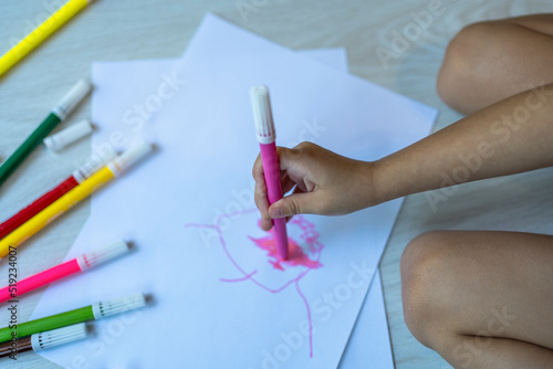 girl  making a drawing