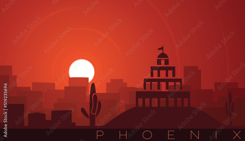Phoenix Low Sun Skyline Scene