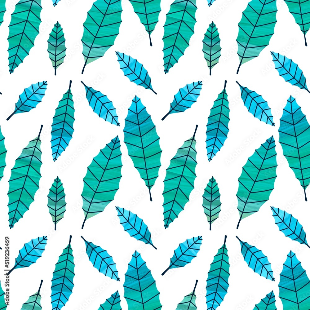 Fototapeta premium Autumn floral seamless cartoon leaves pattern for clothes print and kids and school and fabrics and wrapping