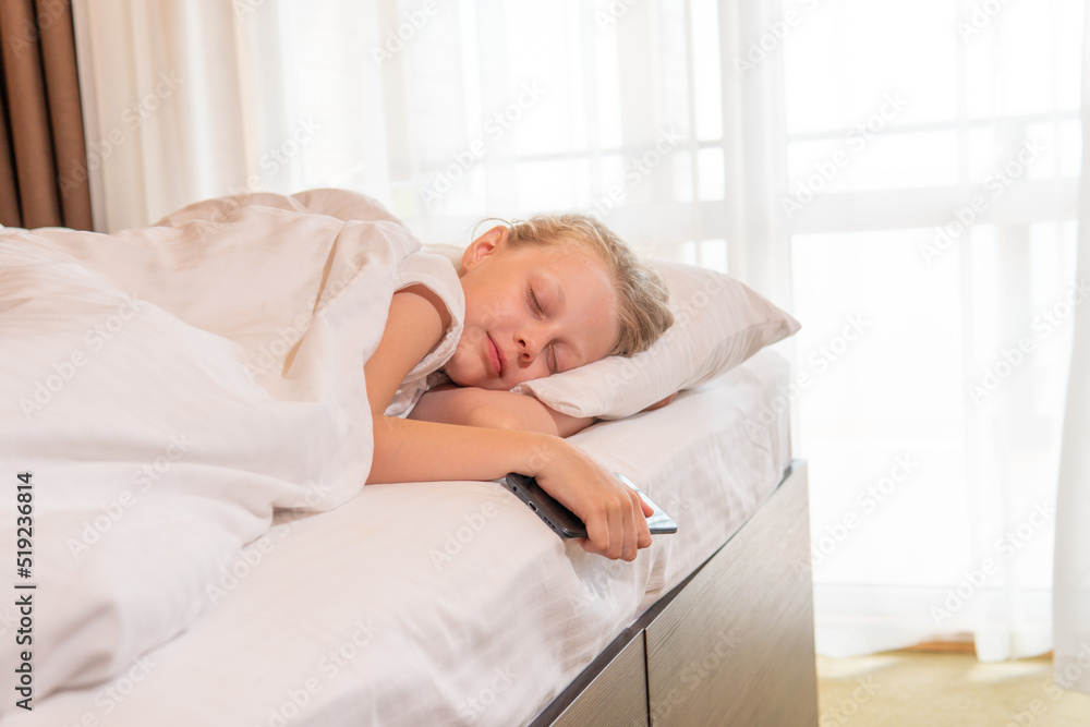 Sleep girl phone mobile beautiful young bed blanket view morning, concept caucasian pillow from people for home rest, comfortable light. One breathing relaxing, lie Sleep girl phone mobile beautiful young bed blanket view morning, concept caucasian pillow from people for home rest, comfortable light. One breathing relaxing, lie