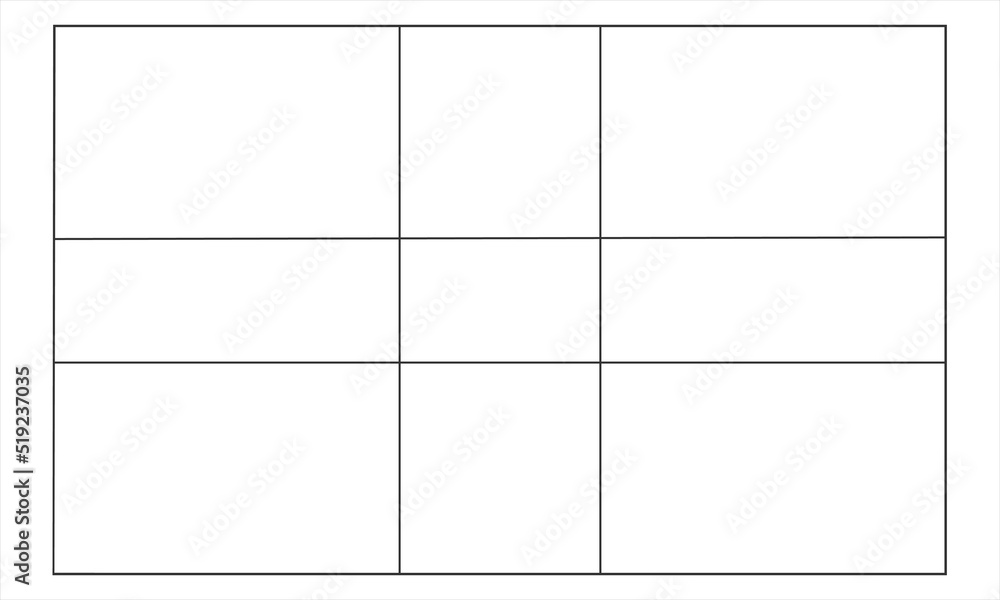 Golden ratio template. Rectangle divided on harmony proportions. Fibonacci sequence. Perfect symmetry template for photography. Math symbol. Vector outline illustration Golden ratio template. Rectangle divided on harmony proportions. Fibonacci sequence. Perfect symmetry template for photography. Math symbol. Vector outline illustration
