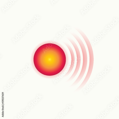 Vector pain symbol. Concentration medical sign for painkiller drugs, infographic, headache, muscular and stomach ache designation. 10 eps