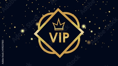 vip golden frame luxury animation