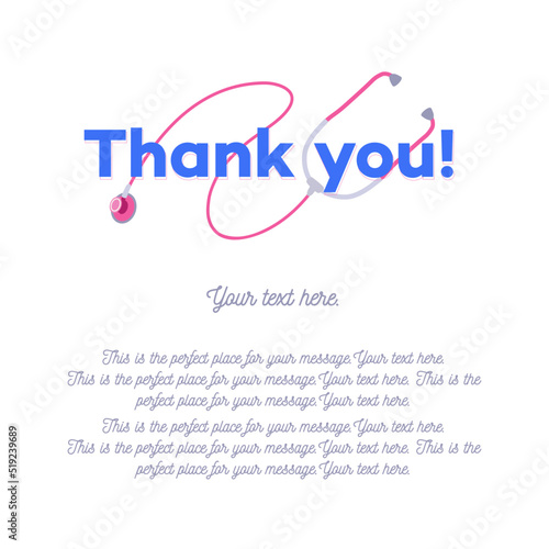 Thank you doctors and nurses card. Thank you medical staff, disinfectors, immunologists, virologists, epidemiologists. Novel coronavirus 2019-nCoV. Coronavirus concept illustration. Virus Infection