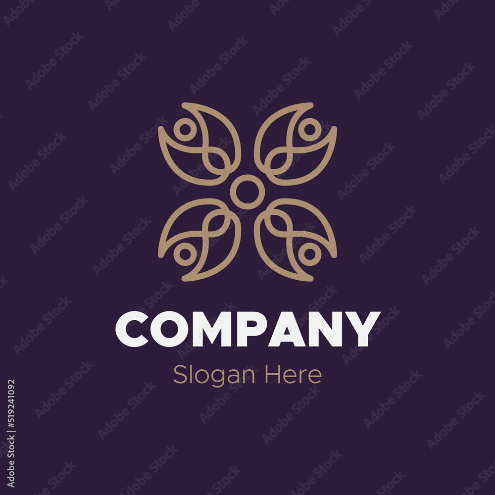 abstract flower company logo template vector design abstract flower company logo template vector design