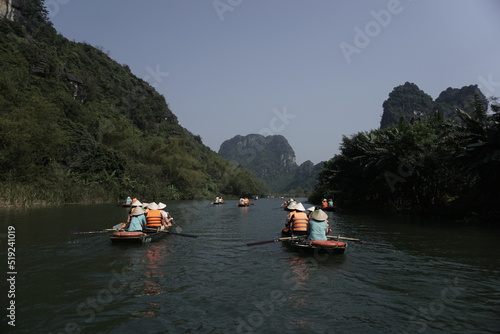 boats on the river hanoi