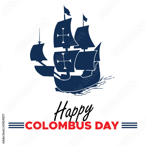 happy columbus day holiday vector design photo