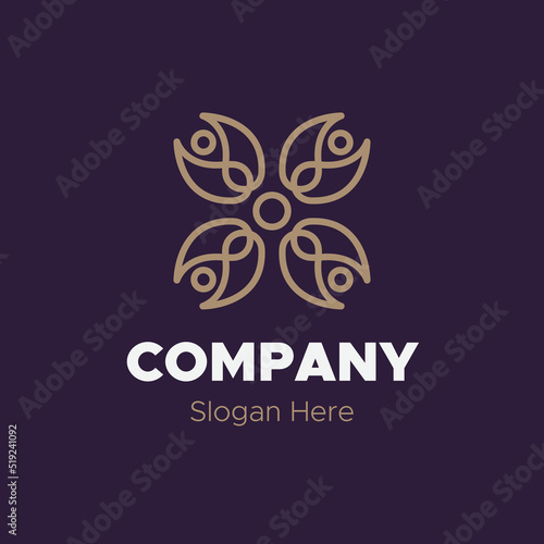 abstract flower company logo template vector design