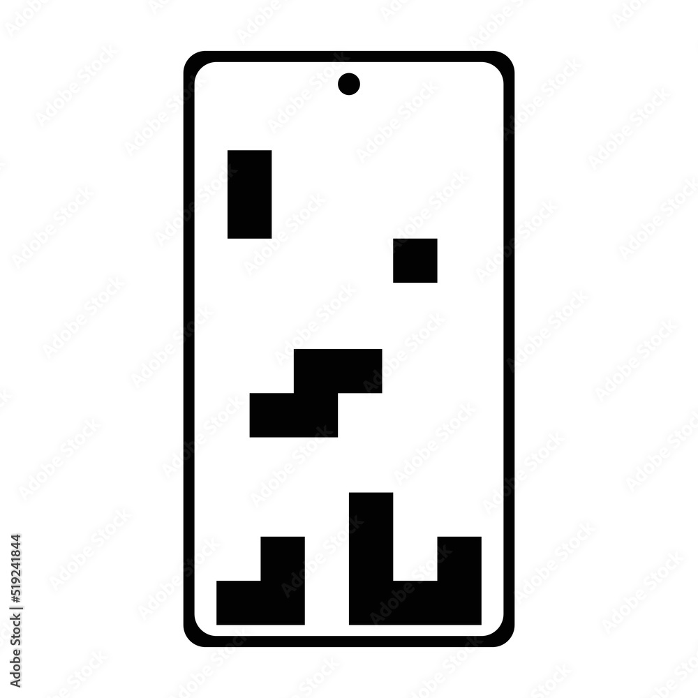 Smartphone games icon, full black. Suitable for content design, poster, banner, or video editing needs Smartphone games icon, full black. Suitable for content design, poster, banner, or video editing needs