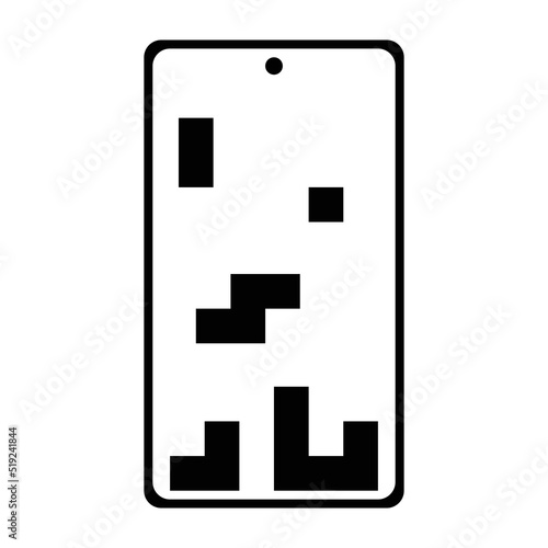 Smartphone games icon, full black. Suitable for content design, poster, banner, or video editing needs